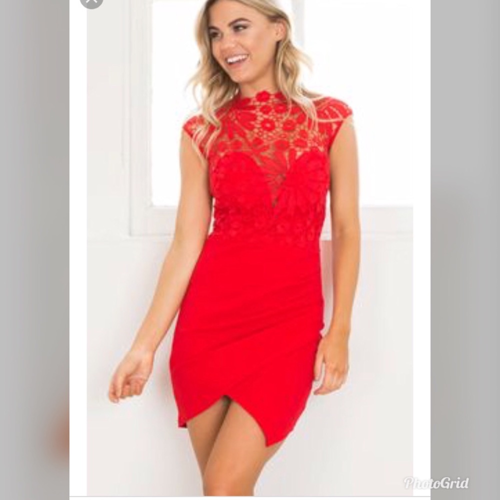 Red mini dress